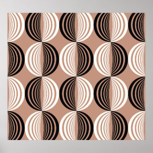 Geometrisch bruin cirkels naadloos ontwerp poster