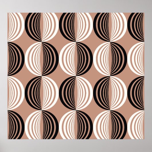 Geometrisch bruin cirkels naadloos ontwerp poster (Voorkant)