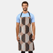 Geometrisch bruin cirkels naadloos ontwerp schort (Gedragen)