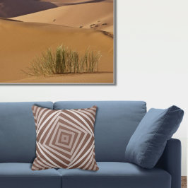 Geometrisch bruin genest doos spiraalpatroon kussen