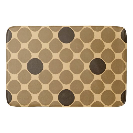 Geometrisch bruin patroon met cirkels badmat (Voorkant)