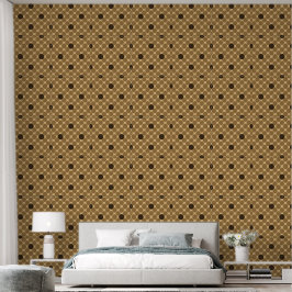 Geometrisch bruin patroon met cirkels behang