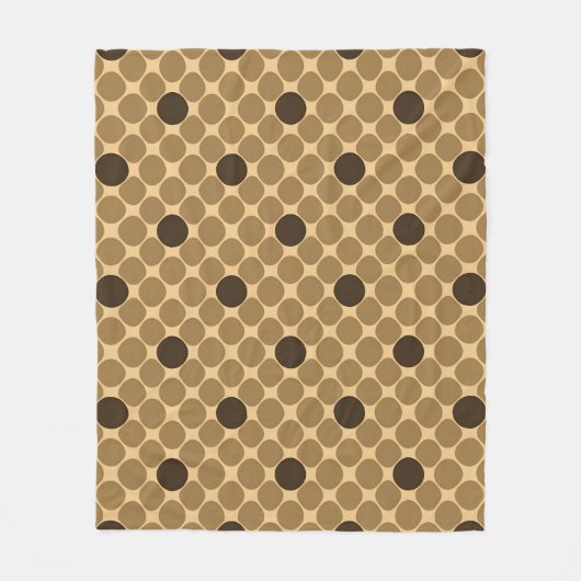 Geometrisch bruin patroon met cirkels fleece deken (Voorkant)