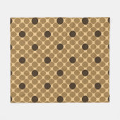 Geometrisch bruin patroon met cirkels fleece deken (Voorkant (Horizontaal))