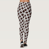  geometrisch bruin patroon met retro cirkels leggings (Achterkant)