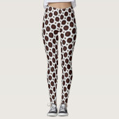  geometrisch bruin patroon met retro cirkels leggings (Voorkant)
