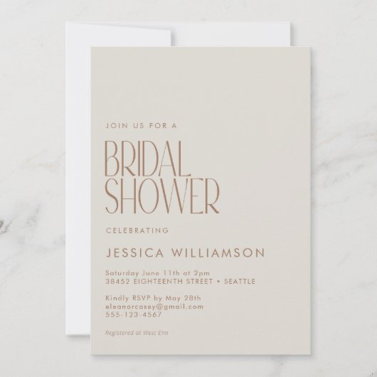 Geometrisch bruin Vrijgezellenfeest met moderne vo Kaart (Voorkant)