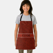 Geometrisch Bruin Zwart Minimaal Patroon Schort (Insitu)