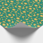 Geometrisch caleidoscopisch mandala smaragdgroen cadeaupapier (Hoek)