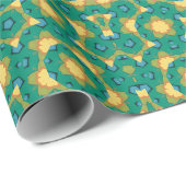 Geometrisch caleidoscopisch mandala smaragdgroen cadeaupapier (Rol Hoek)