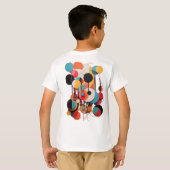 Geometrisch canvas: Abstracte lijnen & cirkels Kin T-shirt (Achterkant volledig)