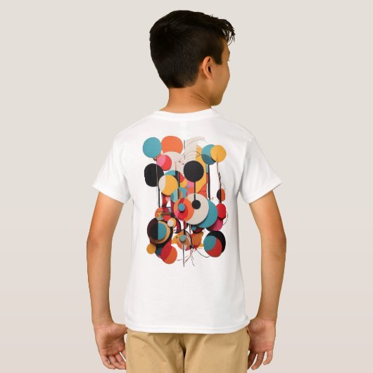 Geometrisch canvas: Abstracte lijnen & cirkels Kin T-shirt (Achterkant volledig)