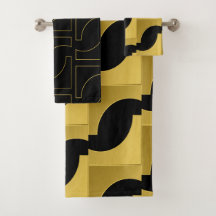 Geometrisch chic gouden messing patroon op zwart