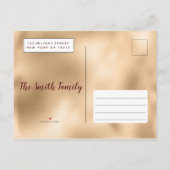 Geometrisch chique goud Bourgogne rood feestje Uitnodiging Briefkaart (Achterkant)