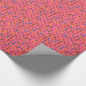 Geometrisch cirkelpatroon koraalroze bubblegum cadeaupapier (Hoek)