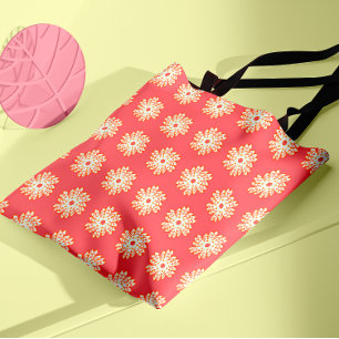 geometrisch cirkelvormig vlampatroon tote bag