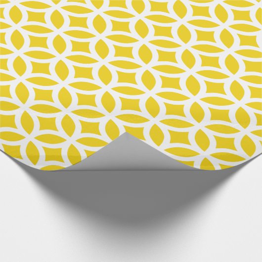 Geometrisch Citroengeel Verpakkend Document Cadeaupapier (Hoek)