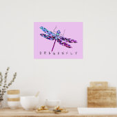 Geometrisch Colorful Dragonfly-Poster Poster (Keuken)