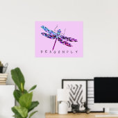 Geometrisch Colorful Dragonfly-Poster Poster (Thuiskantoor)