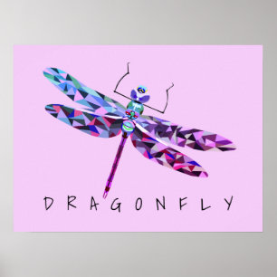 Geometrisch Colorful Dragonfly-Poster Poster