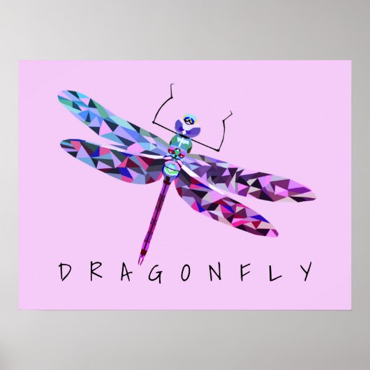 Geometrisch Colorful Dragonfly-Poster Poster (Voorkant)