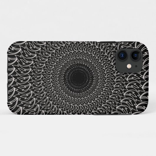 Geometrisch concentrisch herhalend patroongolfblad Case-Mate iPhone case (Achterkant (horizontaal))