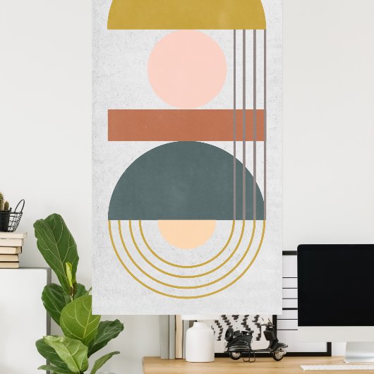 Geometrisch daglicht III Poster (Thuiskantoor)