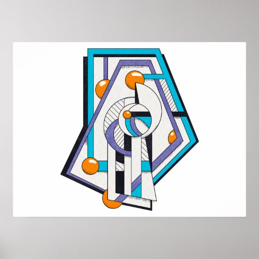 Geometrisch deco constructivistisch ontwerp poster (Voorkant)
