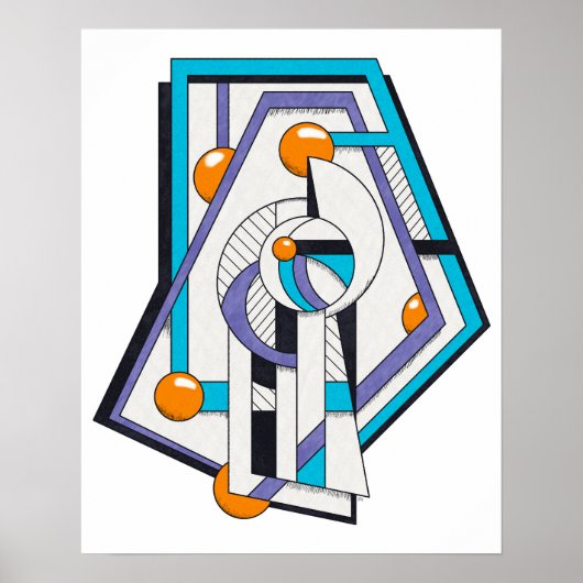 Geometrisch deco constructivistisch ontwerp poster (Voorkant)