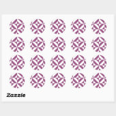 Geometrisch decoderpatroon wapengrafiek ronde sticker (Vel)
