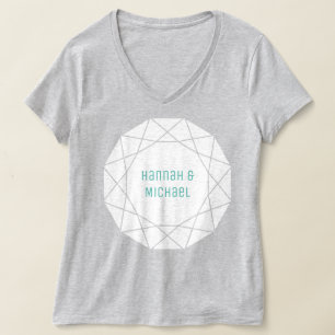 Geometrisch diamanten rond T-shirt