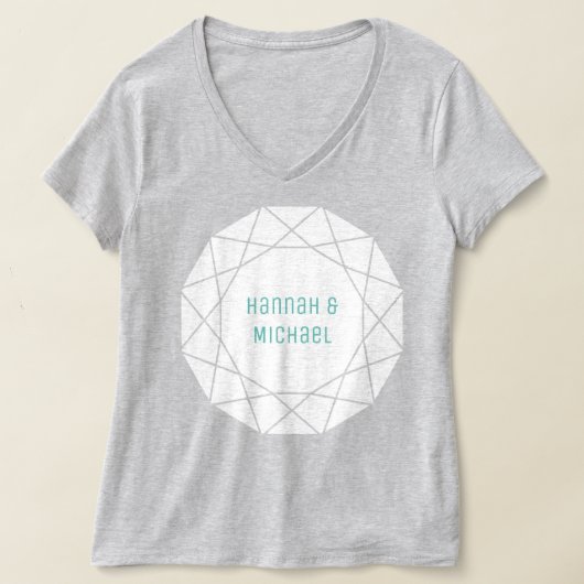 Geometrisch diamanten rond T-shirt (Laagn)