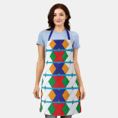 Geometrisch diamantkleurig decoratief patroon schort (Gedragen)