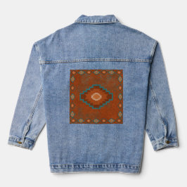 Geometrisch diamantontwerp voor de zuidwestkust va denim jacket