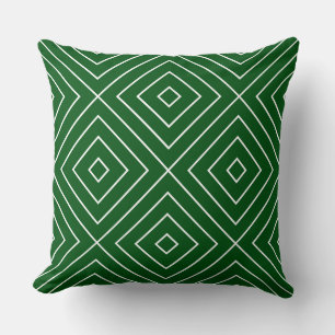 Geometrisch diamantpatroon groen Sierkussen