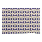 Geometrisch diamantpatroon in Navy Blue & Beige Kussensloop (Voorkant-Rechts)