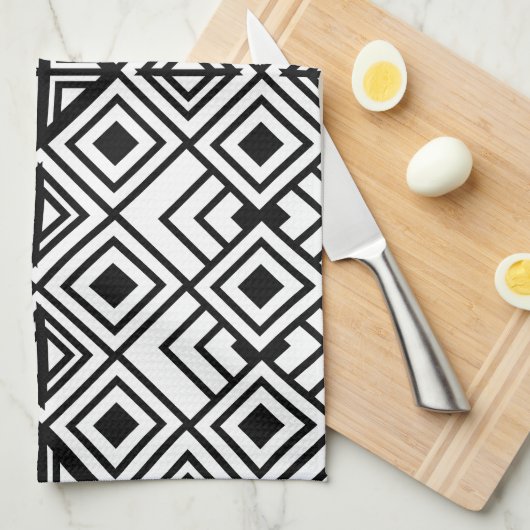 Geometrisch diamantpatroon theedoek (Quarter Fold)