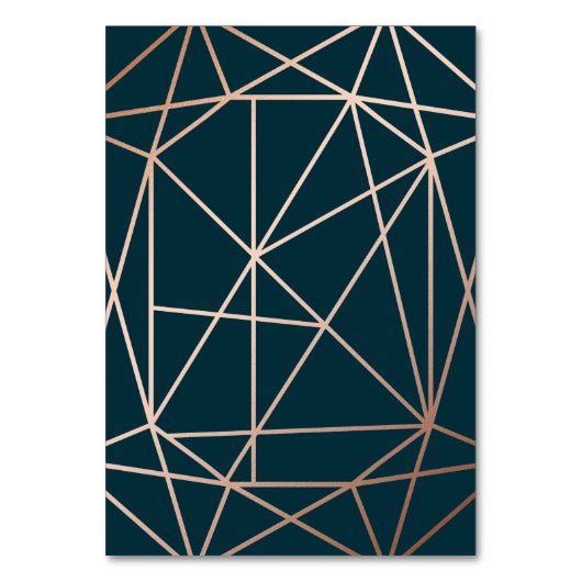 Geometrisch Diamond Bruiloft Tafelnummer Kaarten (Achterkant)