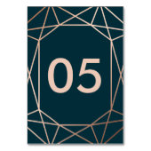 Geometrisch Diamond Bruiloft Tafelnummer Kaarten (Voorkant)