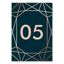 Geometrisch Diamond Bruiloft Tafelnummer Kaarten