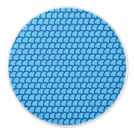 Geometrisch diepblauw patroon keramische knop