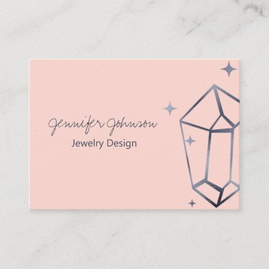 Geometrisch donkergrijs Folie roze Visitekaartje (Voorkant)