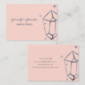 Geometrisch donkergrijs Folie roze Visitekaartje (Voorkant / Achterkant)