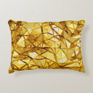 Geometrisch driedimensionaal goud metaal accent kussen