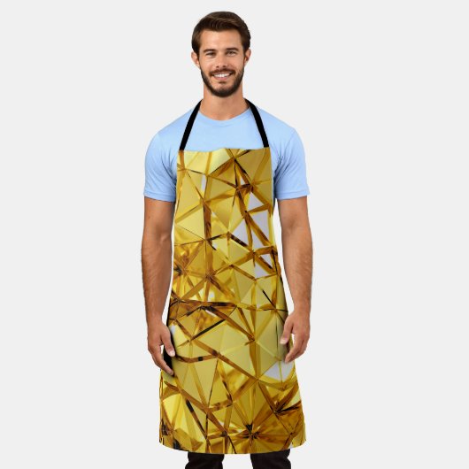 Geometrisch driedimensionaal goud metaal schort (Gedragen)