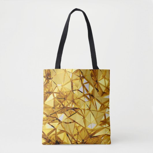 Geometrisch driedimensionaal goud metaal tote bag (Voorkant)