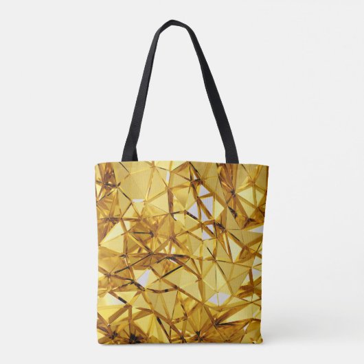 Geometrisch driedimensionaal goud metaal tote bag (Achterkant)