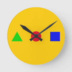 geometrisch - driehoek, cirkel en vierkant ronde klok