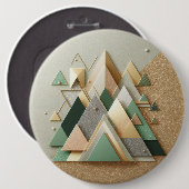 Geometrisch Driehoek Glitter Abstract Veelhoekig Ronde Button 6,0 Cm (Voorkant /achterkant)