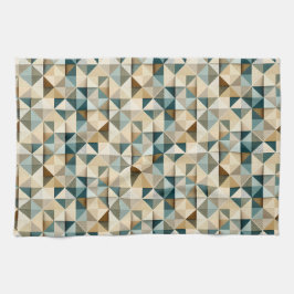 Geometrisch driehoek lapjesdeken patroon theedoek